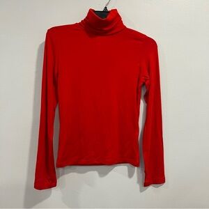 Anthropologie Red Turtleneck Long Sleeves Cozy Top Size Small